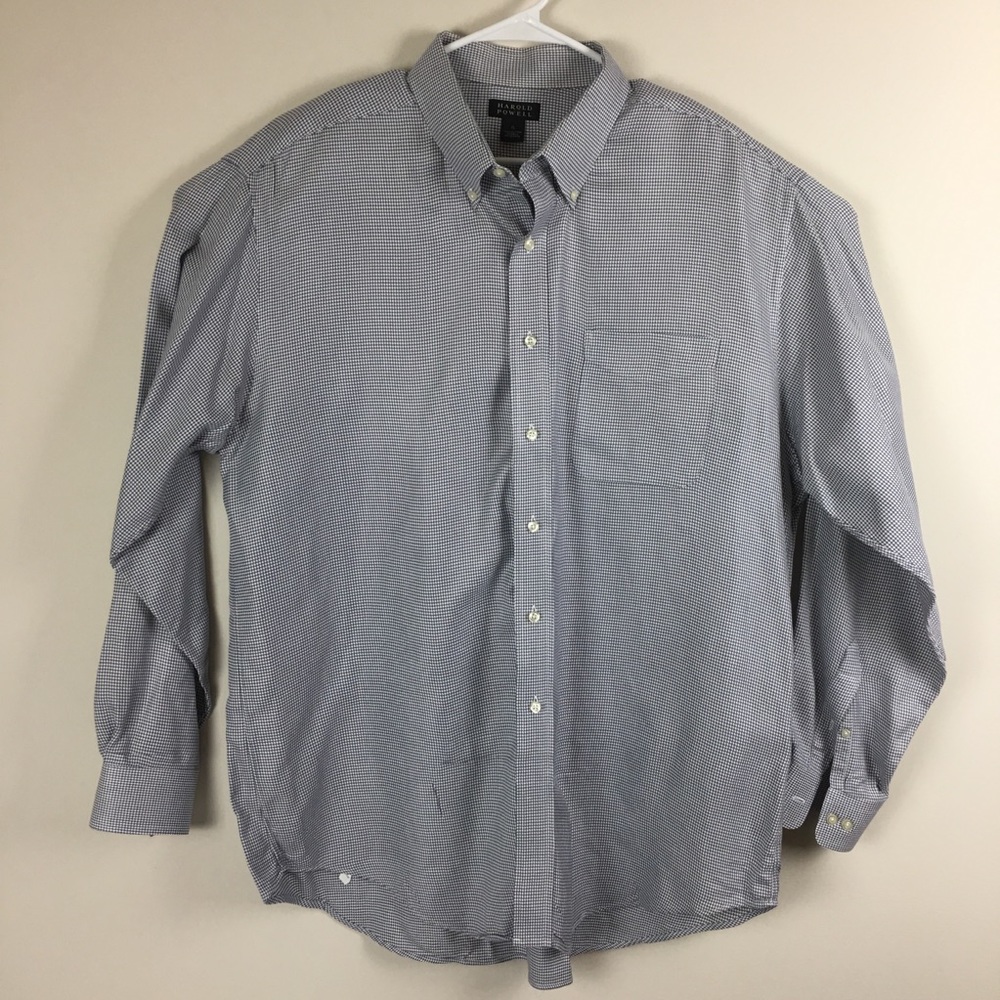 Men’s Harold Powell Gray White Check Dress Shirt